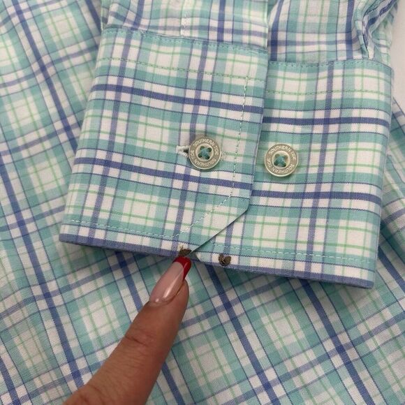 Southern Tide Multicolor Plaid Button Up Shirt Long Sleeve Cotton Sz M Stretch - Picture 5 of 16